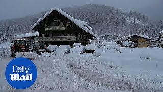 Austrian ski resort of Flachau buried under snow after severe weather [upl. by Eisej26]