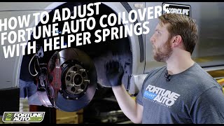 How to Adjust Fortune Auto Coilovers with Helper Springs [upl. by Anaimad]