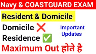 Navy and Coastguard Domicile Residence Certificate For 2024 Exams [upl. by Limhaj]