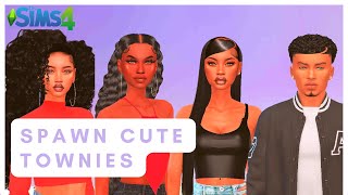 HOW TO SPAWN CUTE TOWNIES IN YOUR GAME  THE SIMS 4 [upl. by Lindi]