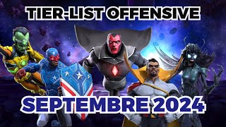 TIERLIST OFFENSIVE SEPTEMBRE 2024  Le classement des meilleurs champions de MCOC [upl. by Htebiram]