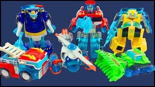 Transformers Rescue Bots Energize Toys Optimus Prime Bumblebee Heatwave Boulder Chase Blades Figures [upl. by Weingarten]