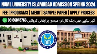 NUML University Admission Spring 2024  NUML University Islamabad Admission 2023  Fee Structure [upl. by Bekha]