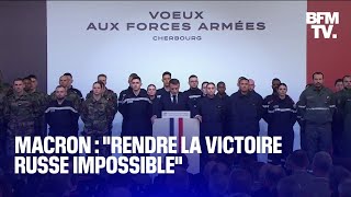 Emmanuel Macron présente ses vœux aux armées à Cherbourg [upl. by Dlanger]