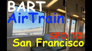 Virtual San Francisco  BART ride to AirTrain Ride to SFO Terminal 2 [upl. by Llertrac693]