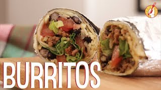 Burritos de Carne Mexicanos y Burritos Vegetarianos  Receta Fácil  Tenedor Libre con El Reciclador [upl. by Ellimac]