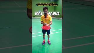 How to Hold Badminton Grip  Forehand and Backhand 🏸 [upl. by Ecinrahs238]