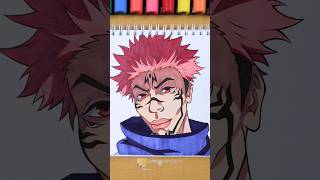 JUJUTSU KAISEN  Lets draw quot Sukuna quot in 10 seconds shorts drawing [upl. by Enneire]