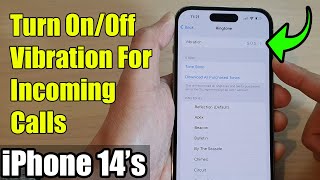 iPhone 14s14 Pro Max How to Turn OnOff Vibration For Incoming Calls [upl. by Hpesojnhoj656]