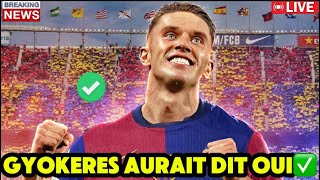 🚨URGENT GYOKERES AU BARÇA 🤯 POUR REMPLACER LEWANDOWSKI [upl. by Elrak]