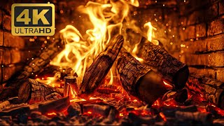 🔥 Ultra HD Fireplace 4K 12 HOURS Experience the Authentic Hearth Sounds and Flickering Firelight [upl. by Sucram4]