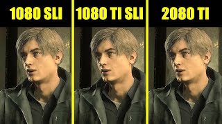 Resident Evil 2 RTX 2080 TI Vs GTX 1080 TI SLI Vs GTX 1080 SLI Comparison [upl. by Einnalem]