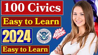 2024 official 100 civics questions and answers in random order  US citizenship interview 2024 [upl. by Hadias211]