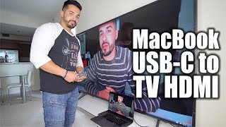 How to Connect Macbook AirPro USB C to HDMI TV or Monitor [upl. by Autrey]