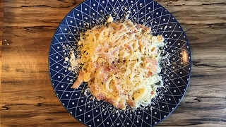 Quick and easy keto meal carbonara with shirataki noodles [upl. by Ddej518]