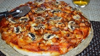 Pizza de Pollo a la Barbacoa con Champiñones [upl. by Smitt]