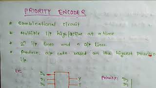 What is Priority Encoder   4 to 2 encoder  Priority encoder with example [upl. by Ateerys635]