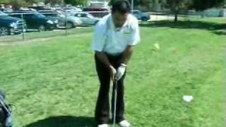 Golf lesson  how to chip with a lob wedge [upl. by Timrek]