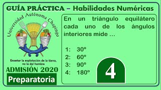 Ejercicio 4  Admisión 2020  《Preparatoria 》 Universidad Autónoma Chapingo  Habilidad Numérica [upl. by Arikat]