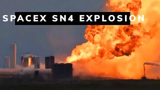 SpaceX’s Starship SN4 launch vehicle prototype explodes after static engine fire test [upl. by Tulley]