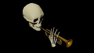 Jazz Skull Skull Trumpet by Cathy Jarboe Recreated In 8K [upl. by Ayekel]