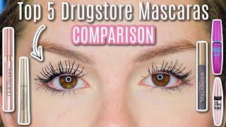 TOP 5 DRUGSTORE MASCARAS COMPARISON PT 1  8 Hour Wear Test  BEST DRUGSTORE MASCARAS 2020 [upl. by Yleve578]