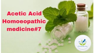 Acetic Acid  Homoeopathic medicine [upl. by Hennahane741]