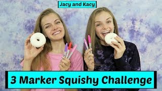 3 Marker Squishy Challenge  Jacy and Kacy [upl. by Masuh]