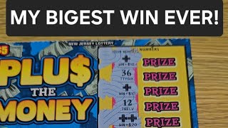 100X WINNER MY BIGGEST WIN EVER Plu The Money NJ Lottery Scratch Off Tickets [upl. by Schell]