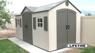 Lifetime 15x8 ft Storage Shed Kit  Dual Entry 60079  KitSuperStorecom [upl. by Atsillak116]