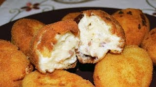 Serrano Ham Croquettes  Easy Spanish Tapas Recipe [upl. by Merc77]