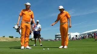 Wearing matching outfits Blixt and Fowlers tee shots hit each other [upl. by Novel870]