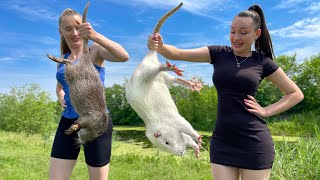 🤯Cooking MuskRat In 2 Different Ways HUGE Rat but very tasty [upl. by Borszcz588]