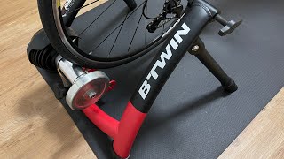 My indoor trainer setup  Btwin Van Rysel In’Ride 500  Garmin speed cadence Heart Rate Meter Zwift [upl. by Basia]