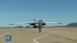 Russian Tu160 strategic bombers land in Arctic aerodrome for first time [upl. by Kieger]