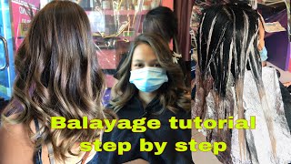 Simple Balayage hair color Tutorial  Dark Ash Blonde Balayage full process [upl. by Loginov]