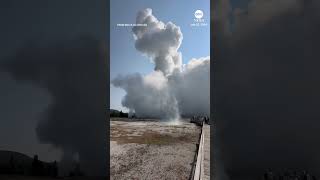 Hydrothermal explosion sends tourists running at Yellowstone National Park [upl. by Slack]