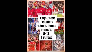 Top🔥 ten clubs that have most UCL🏆 Titles in history [upl. by Ariamo]