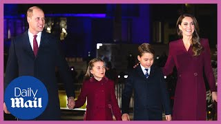 Kate Middleton Prince William Prince George and Princess Charlotte arrive at Westminster Abbey [upl. by Fredette911]