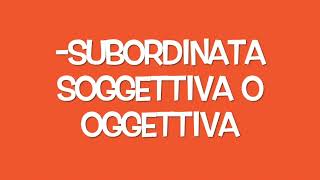 Lanalisi del periodo la subordinata soggettiva e oggettiva [upl. by Neleh]