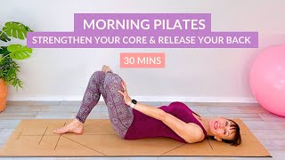 30 Min Morning Pilates Full Body Workout Live  Strengthen your Core and Release your Back [upl. by Htinnek]