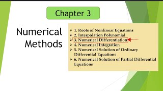 NUMERICAL METHODS Numerical Differentiation Finite difference formula [upl. by Barsky]