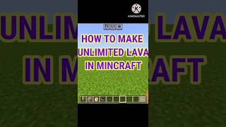 How to make unlimited lava in mincraft shorts minecraft gaming [upl. by Aleakim]