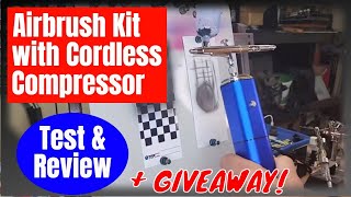 Airbrush Kit with Cordless Compressor  Test and Review [upl. by Aldridge]