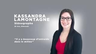 Entrevue avec Kassandra Lamontagne  Sténographe judiciaire [upl. by Ennovihc331]