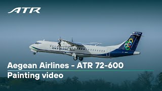 Aegean Airlines  ATR 72600 Painting video [upl. by Hgieleak]