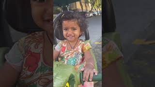 Narayani with tricycle  ￼dinosaur tricycle  baby tricycle love song cutebaby isha narayani [upl. by Sorkin]