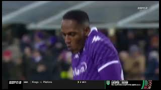 Yerry Mina ICONIC Penalty Dance Celebration  Florentina vs Bologna Copa Italia [upl. by Rats]