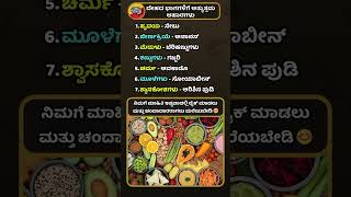 ದೇಹದ ಭಾಗಗಳಿಗೆ ಅತ್ಯುತ್ತಮ ಆಹಾರಗಳು 🥗✨ [upl. by Nekcerb]