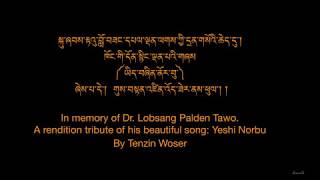 Tenzin Woser Yishe Norbu a rendition tribute to Dr Lobsang Palden Tawo [upl. by Eppes346]